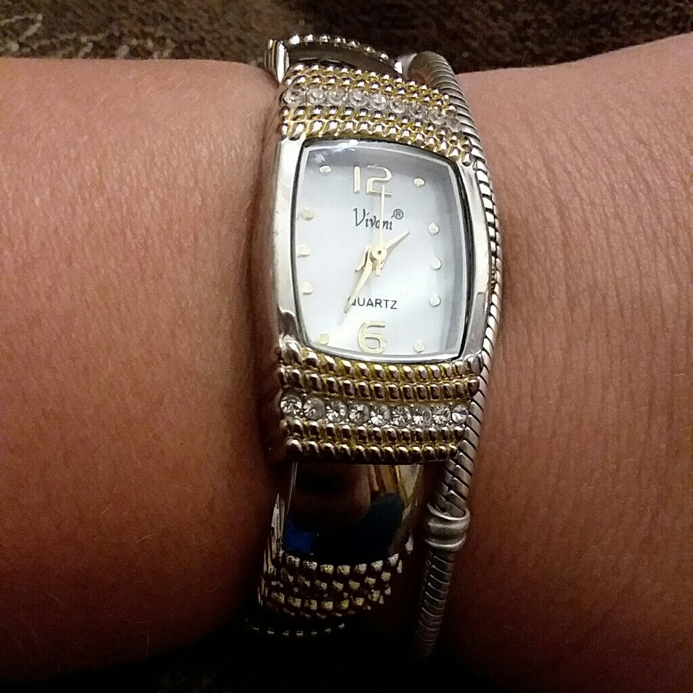 Gold and silver  ornate watch